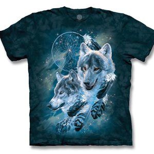 Dream Catcher Wolves Indian Blue Wolf Dreamcatcher T-Shirt Mountain Shirt M-3X